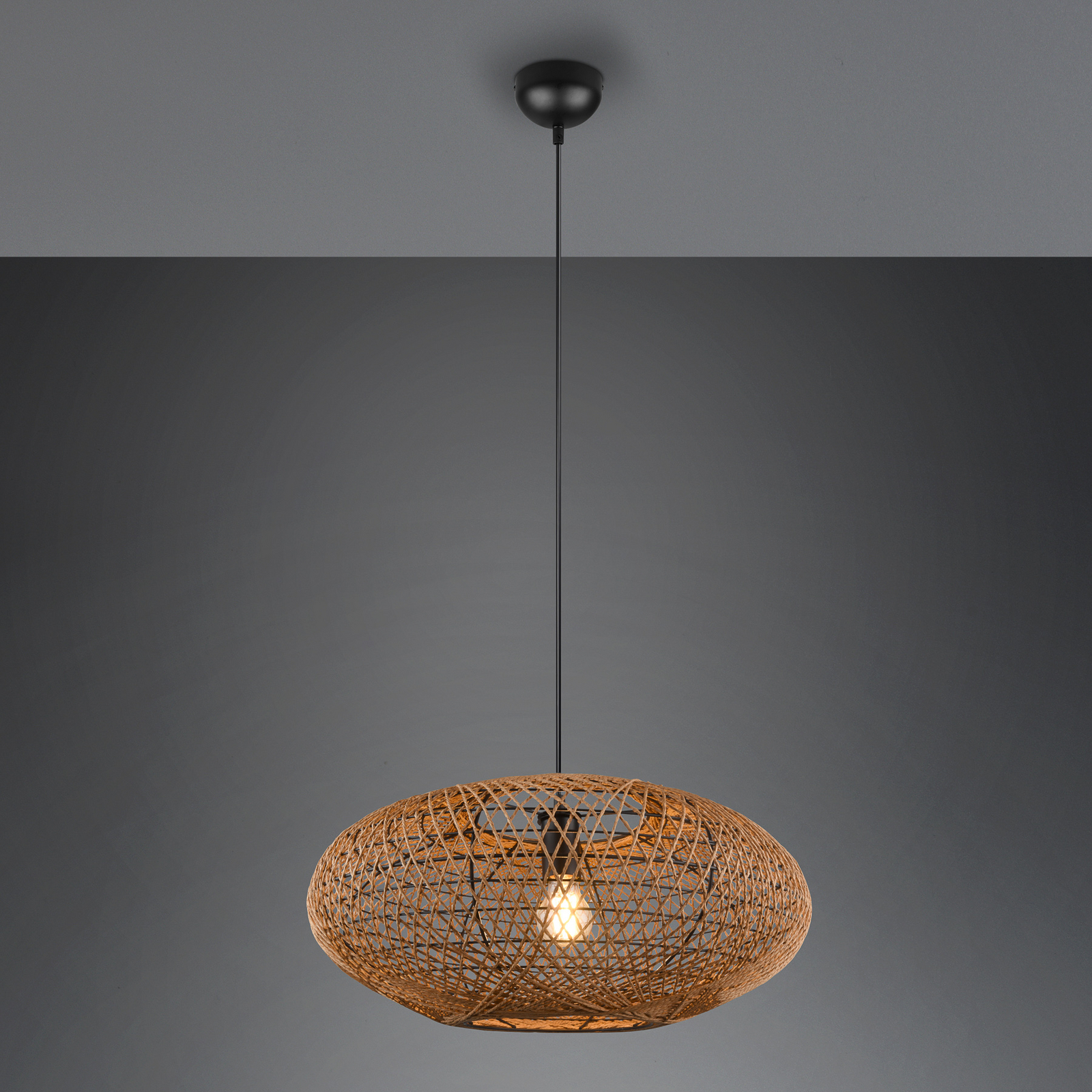 Hedda hanging light made of sisal and metal